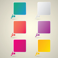 color vector paper speech bubble set.