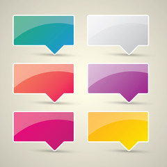 color vector paper speech bubble set.