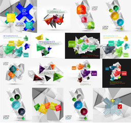 Fototapeta premium Set of light, paper design option infographic banner templates