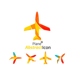 Abstract geometric business corporate emblem - airplane