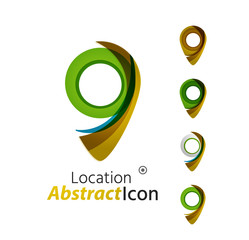Abstract geometric business corporate emblem - map tag