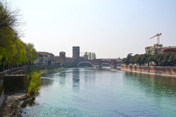 Fototapeta premium Verona, the beautiful historic center of the Veneto - Italy