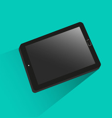 black tablet in perspective