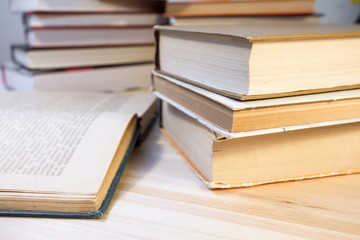 stack of old books