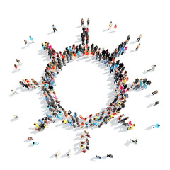 people in the shape of  sun.