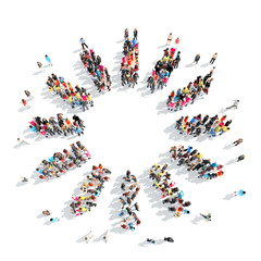 people in the shape of  sun.