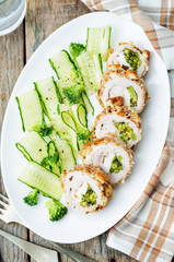 broccoli cheese stuffed crumbs chicken
