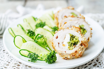 broccoli cheese stuffed crumbs chicken