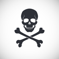Skull and crossbones sign. 