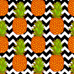 Tropical Pineapples Background 