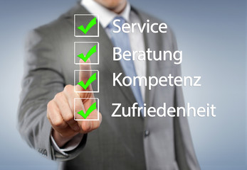 Service, Beratung, Kompetenz, Zufriedenheit