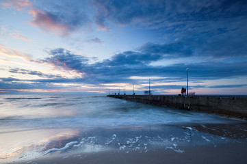 Obraz premium sunset over the sea beach