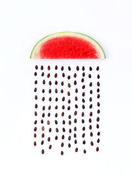 weather concept, watermelon shape of rainy season. part of a wea