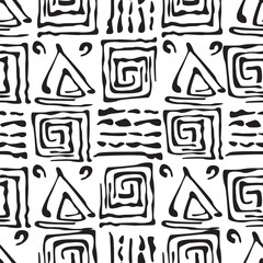 Seamless Abstract background made of black exotic pattern