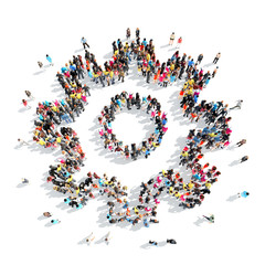  people in the shape of gears.