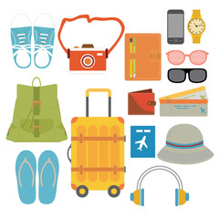 Travel Icon with variation style and colour 