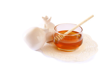 rosh hashanah (jewesh holiday) concept - honey pomegranate