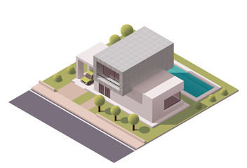 Vector isometric modern house