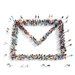 people in the shape of a letter.