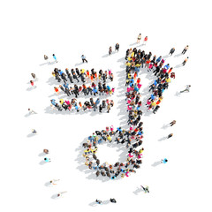 people in the shape of a note.