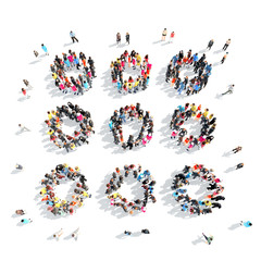 people in the shape of abstract symbols.