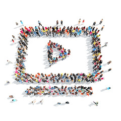 people in the shape of a computer.