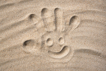 Fototapeta na wymiar Drawing in sand.