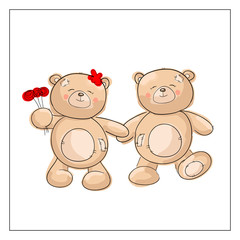 Obraz premium two cute brown Teddy bear 