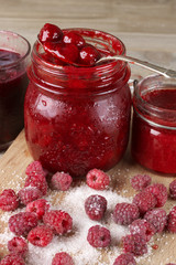 Various jams and berries