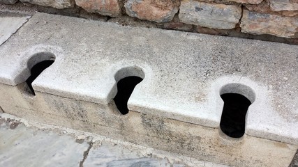 Latrines in the ancient city of Ephesus