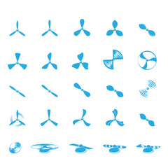 Propeller Icons Set - Isolated On White Background - Vector Illustration, Graphic Design