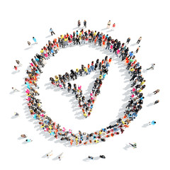 people in the shape of a map pointer.