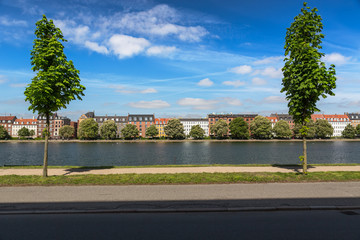 Canal in Copenhagen at a sunny day, Denmark