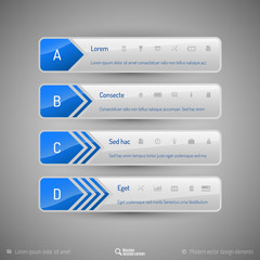 Modern tabs as design elements. Business symbols.