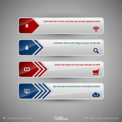 Vector tabs as design elements for business layouts.