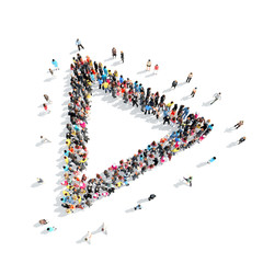 people in the shape of sign playback.