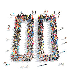 people in the shape of an interval.