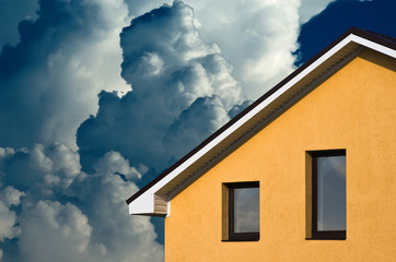 abstract house under blue sky