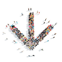 People in the form of arrows.