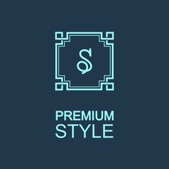 Stylish  graceful monogram , Elegant line art logo design