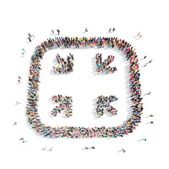 People in the form of arrows.