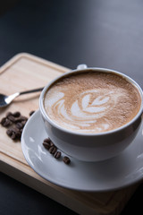Latte Art coffee in coffee shop