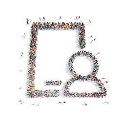 people in the shape of a smartphone.