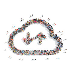 people in the shape of clouds.