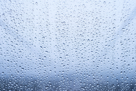 Raindrops on a window during a storm, Hakone, Japan