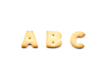 Letter ABC cookie isolated on white background