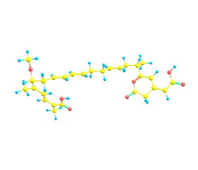 Bongkrek acid molecule isolated on white