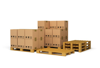 The boxes on the pallet