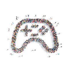 people in the shape of a joystick.