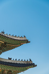 Fototapeta na wymiar Beautiful architecture pattern in Korean roof style